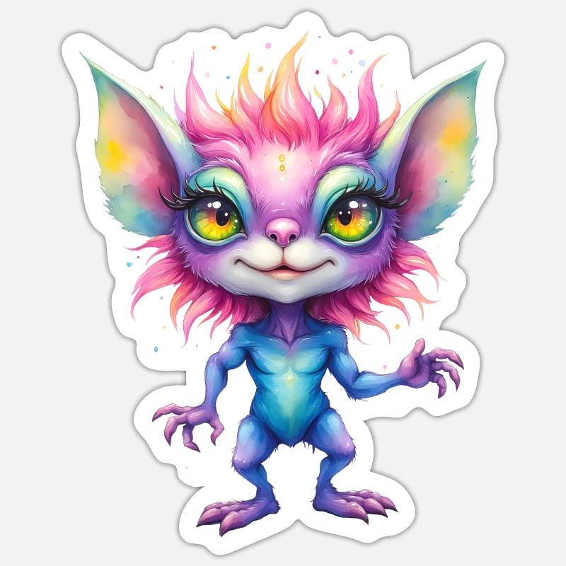 Fantasy Rainbow Creature - Sticker size S (10 x 10 cm) - white matte