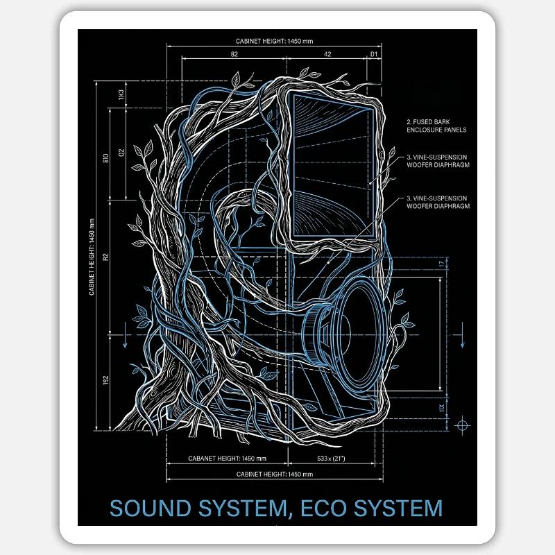 Système audio Eco - Sticker taille S (10 x 10 cm) - blanc mat
