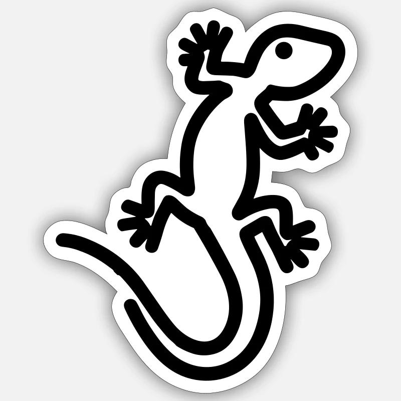 lézard - Sticker taille S (10 x 10 cm) - blanc mat