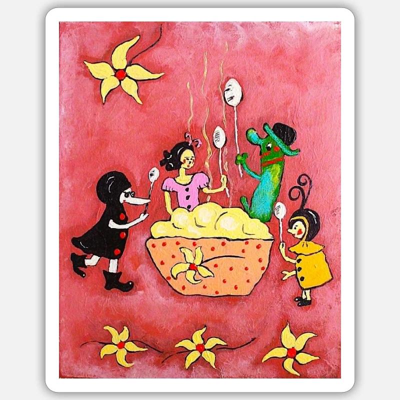 Vanille Pudding - Sticker Größe S (10 x 10 cm) - Mattweiß