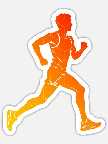 Marathonlaufen Geschenkidee für ein Marathonläufer - Sticker Größe S (10 x 10 cm) - Mattweiß
