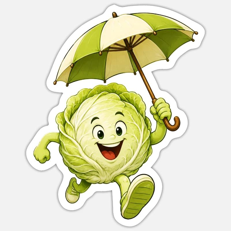 Cabbage - Sticker size S (10 x 10 cm) - white matte