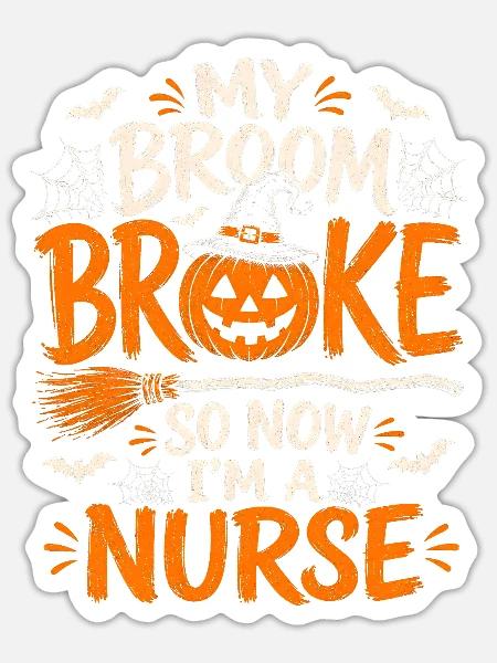 Krankenschwester Krankenpfleger Halloween - Sticker Größe S (10 x 10 cm) - Mattweiß
