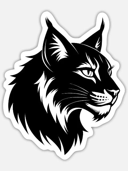 Wilder Luchs - Sticker Größe S (10 x 10 cm) - Mattweiß