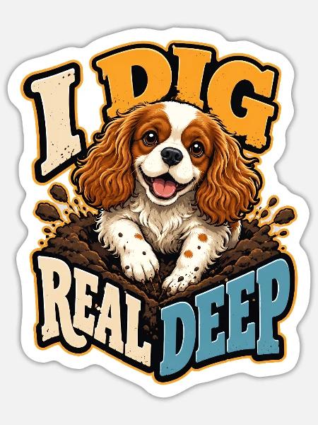 Kavallerier King Charles Spaniel - Sticker Größe S (10 x 10 cm) - Mattweiß