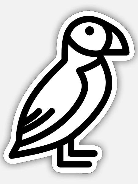 Papageitaucher-Seevogel - Sticker Größe S (10 x 10 cm) - Mattweiß
