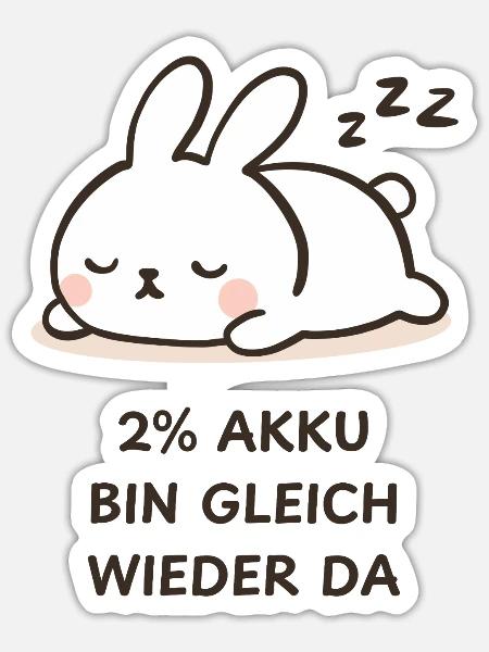 Schläfriges Kaninchen - Sticker Größe S (10 x 10 cm) - Mattweiß