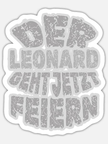 Party Leonard - Sticker Größe S (10 x 10 cm) - Mattweiß