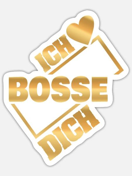Bosse als Liebe - Sticker Größe S (10 x 10 cm) - Mattweiß