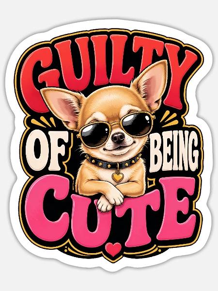 Chihuahua - Sticker Größe S (10 x 10 cm) - Mattweiß
