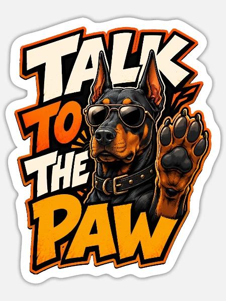 Dobermann - Sticker Größe S (10 x 10 cm) - Mattweiß