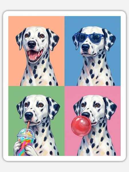 Hunde Dalmatiner Hund - Sticker Größe S (10 x 10 cm) - Mattweiß
