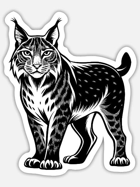 Luchs - Sticker Größe S (10 x 10 cm) - Mattweiß