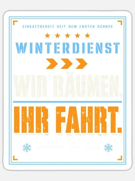 Winterdienst Einsatzbereit - Sticker Größe S (10 x 10 cm) - Mattweiß