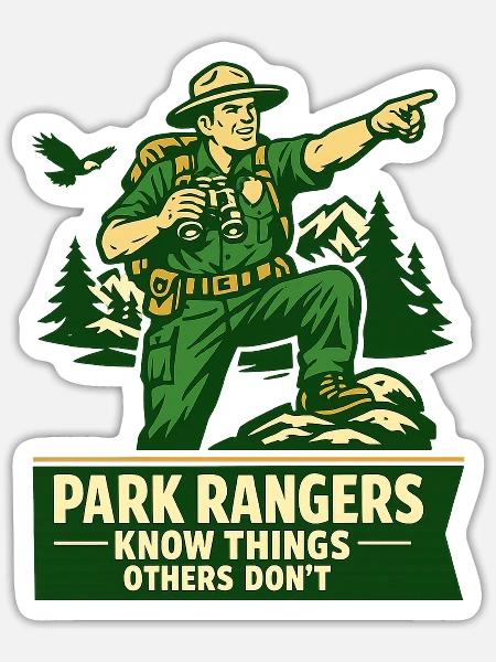 Ranger Wissen Dinge Andere Nicht Spruch - Sticker Größe S (10 x 10 cm) - Mattweiß