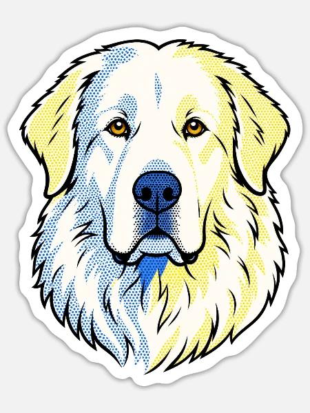 Pyrenäenberghund - Sticker Größe S (10 x 10 cm) - Mattweiß