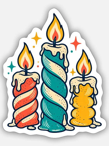 Kerzenrunde – Gemeinsam Licht gestalten - Sticker Größe S (10 x 10 cm) - Mattweiß