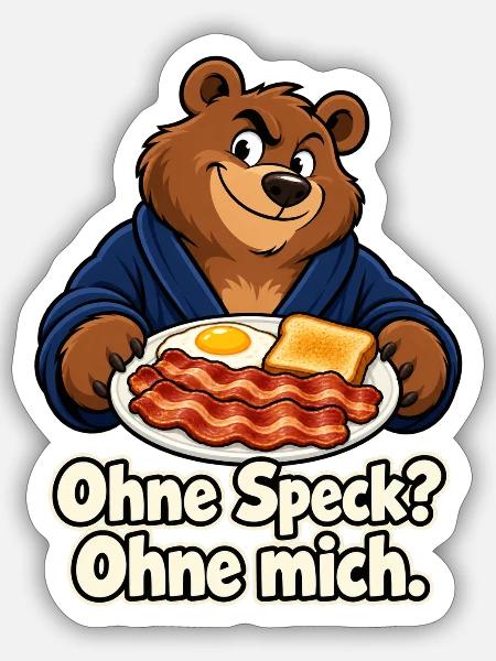 Frühstück mit Speck - Sticker Größe S (10 x 10 cm) - Mattweiß