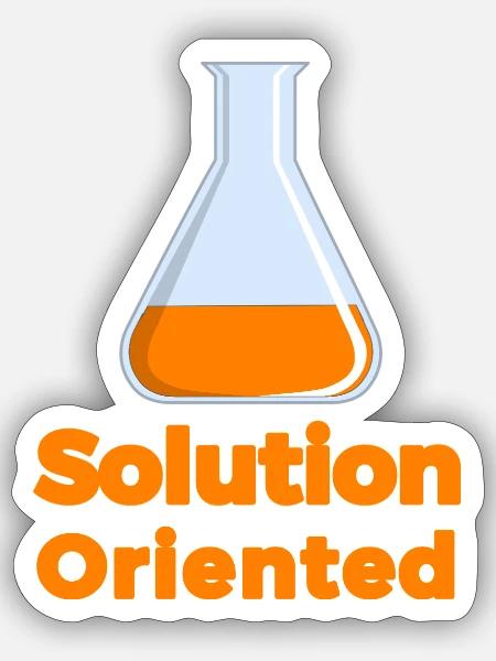 Lösungsorientierter Wissenschaftsbecher - Sticker Größe S (10 x 10 cm) - Mattweiß