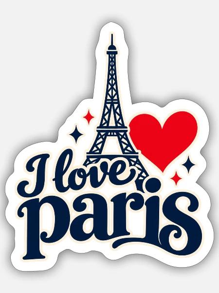 Ich liebe Paris - Sticker Größe S (10 x 10 cm) - Mattweiß