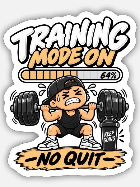 Trainingsmodus an - Sticker Größe S (10 x 10 cm) - Mattweiß