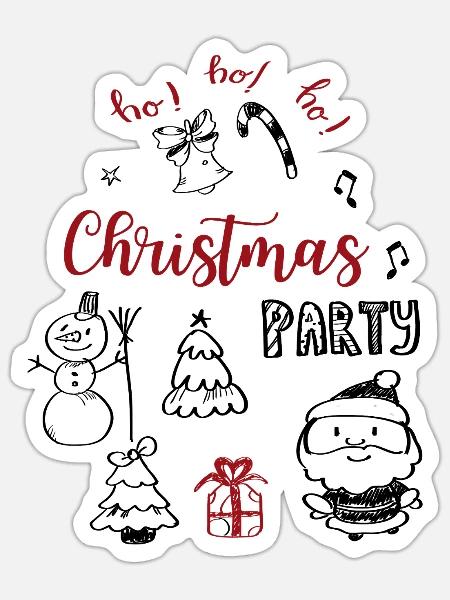 Christmas Party - Sticker Größe S (10 x 10 cm) - Mattweiß