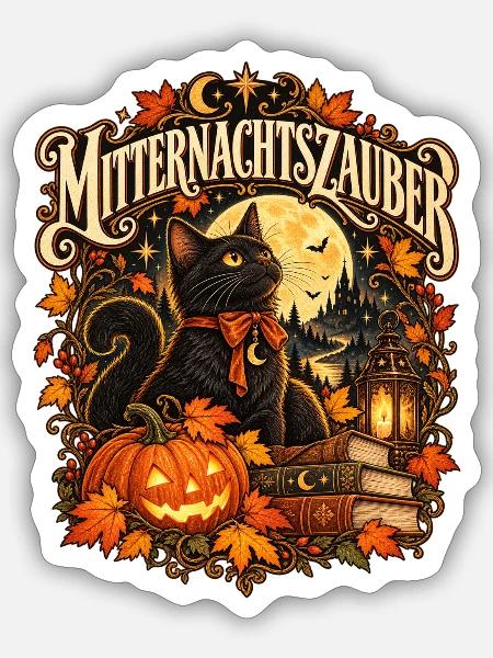 Mitternachtszauber - Sticker Größe S (10 x 10 cm) - Mattweiß