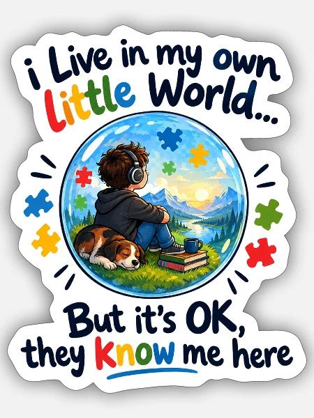 Eigene Kleine Welt - Sticker Größe S (10 x 10 cm) - Mattweiß