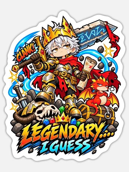 Epische Fantasy× Sarkasmus und Ironie - Sticker Größe S (10 x 10 cm) - Mattweiß