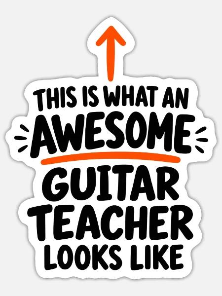 Gitarrenlehrer, Musiker-Geschenk - Sticker Größe S (10 x 10 cm) - Mattweiß