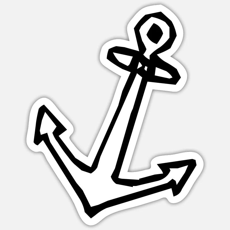 Ancre - Sticker taille S (10 x 10 cm) - blanc mat