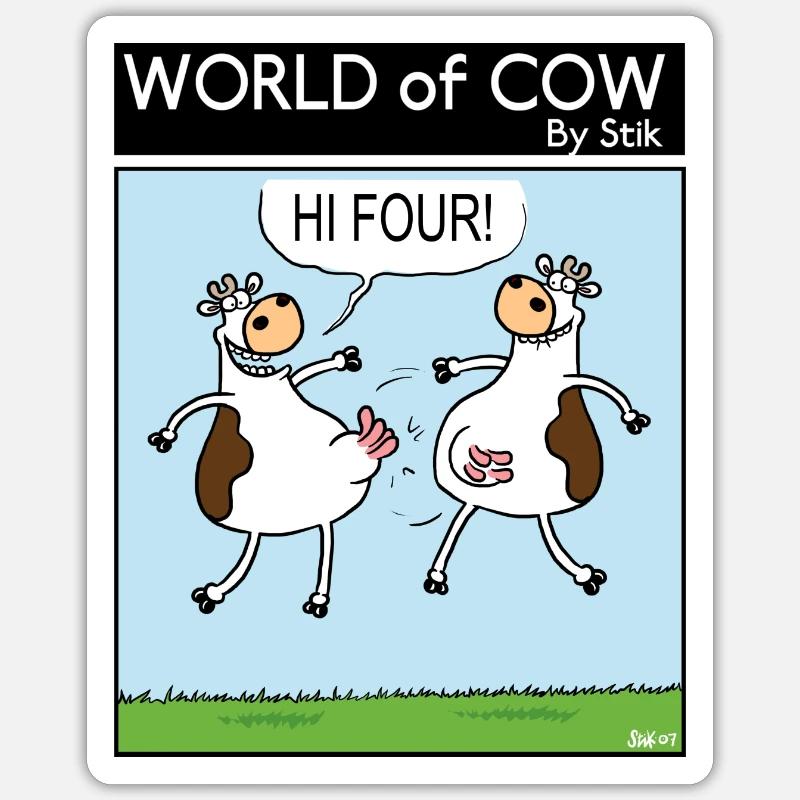 HALLO VIER! - Sticker Größe S (10 x 10 cm) - Mattweiß