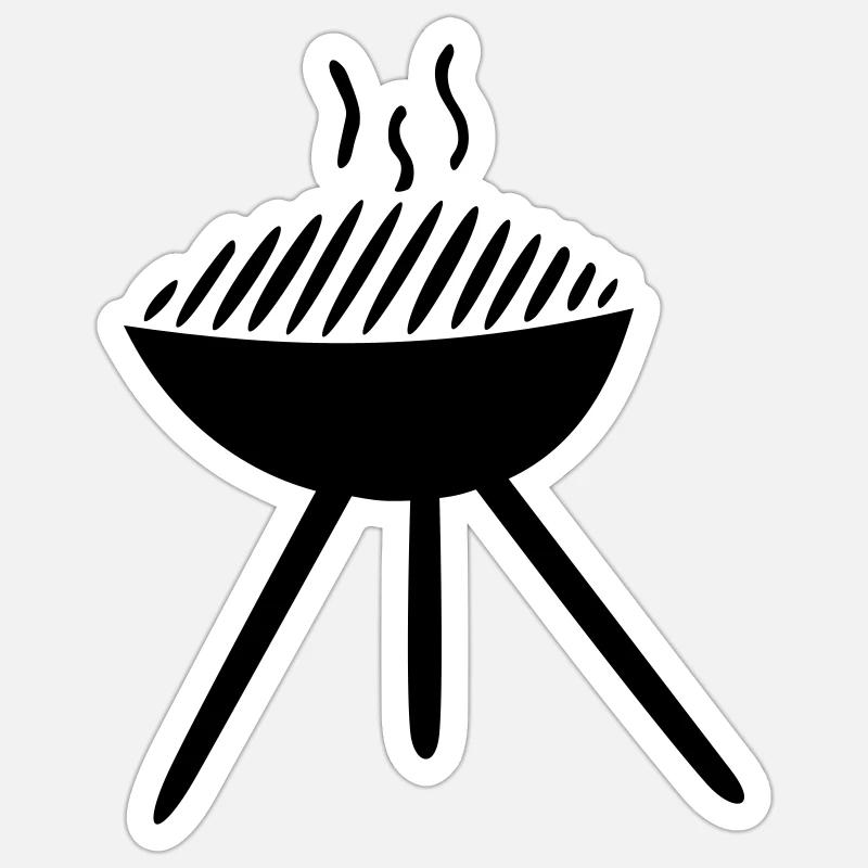 Grillen - Sticker Größe S (10 x 10 cm) - Mattweiß