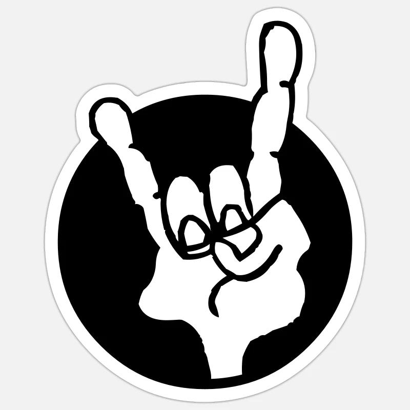Hand rock - Sticker Größe S (10 x 10 cm) - Mattweiß