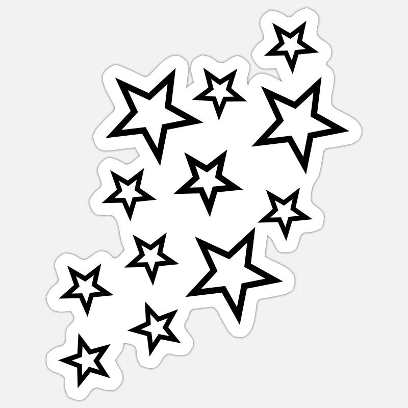 sterne und sternchen - Sticker Größe S (10 x 10 cm) - Mattweiß