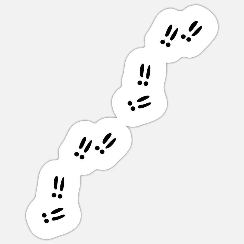 Empreintes - Traces - Sticker taille S (10 x 10 cm) - blanc mat