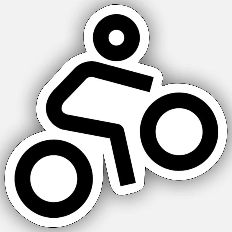 Vélo - Cyclisme - Cyclisme - Sticker taille S (10 x 10 cm) - blanc mat