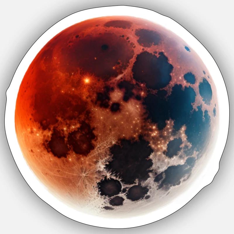 Mondfinsternis00 - Sticker Größe S (10 x 10 cm) - Mattweiß