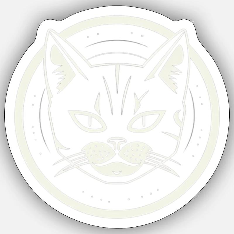 Graceful cat in vector style Sticker size S (10 x 10 cm)