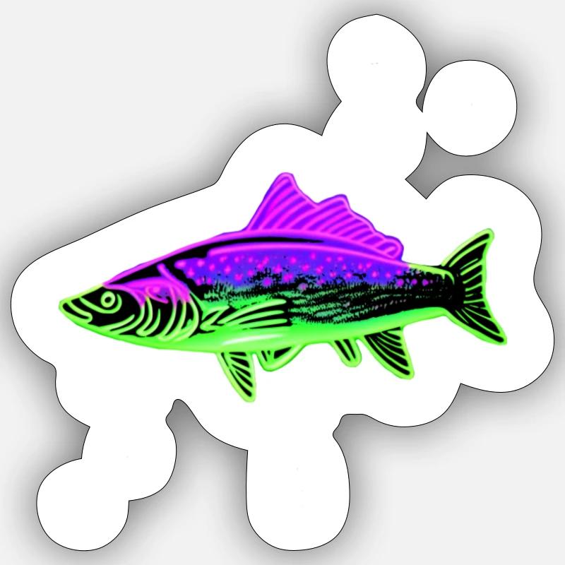 Neon Forelle Sticker Größe S (10 x 10 cm)