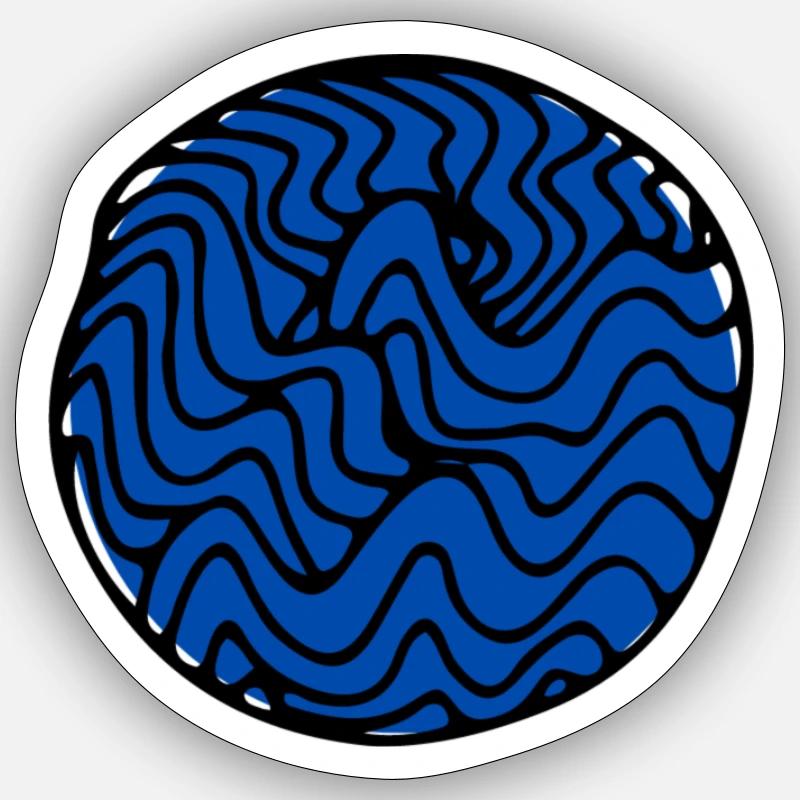 undulating waves Sticker size S (10 x 10 cm)