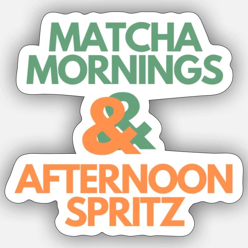 Matcha Mornings & Afternoon Spritz Sticker Größe S (10 x 10 cm)
