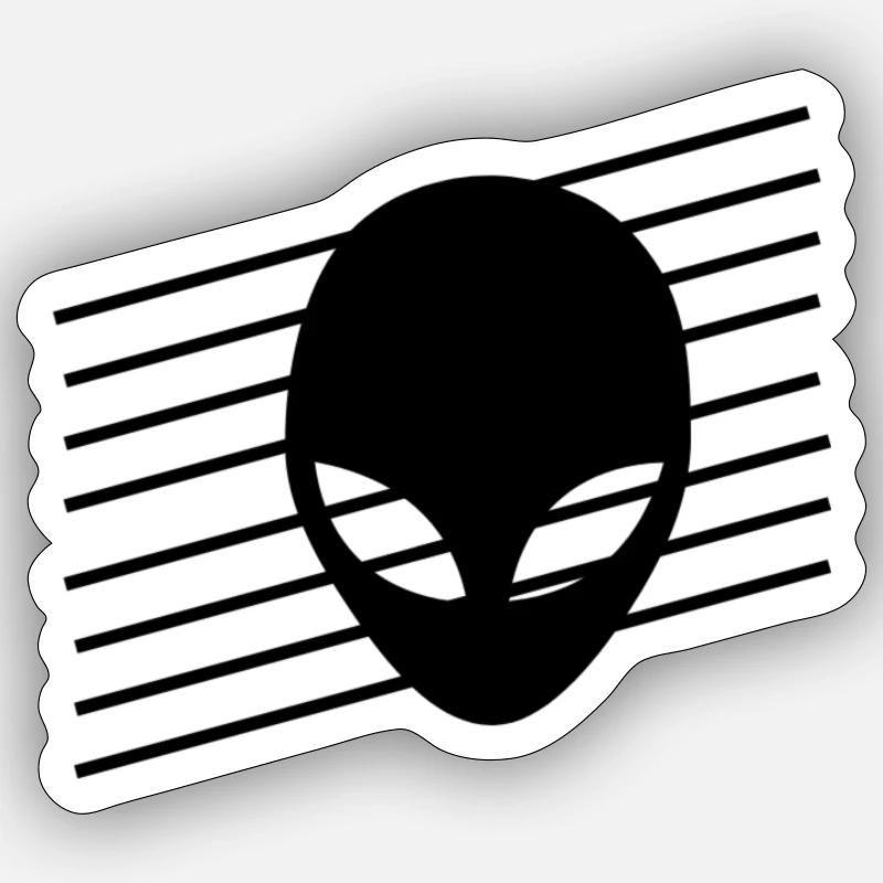 Current-Alien - Sticker Größe S (10 x 10 cm) - Mattweiß