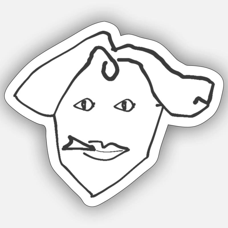 Frau mit Zigarre - Sticker Größe S (10 x 10 cm) - Mattweiß