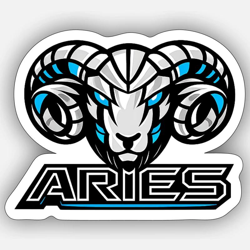 Ariete_raster - Sticker size S (10 x 10 cm) - white matte