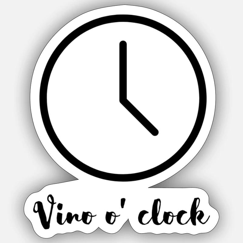 Vino o clock Sticker Größe S (10 x 10 cm)