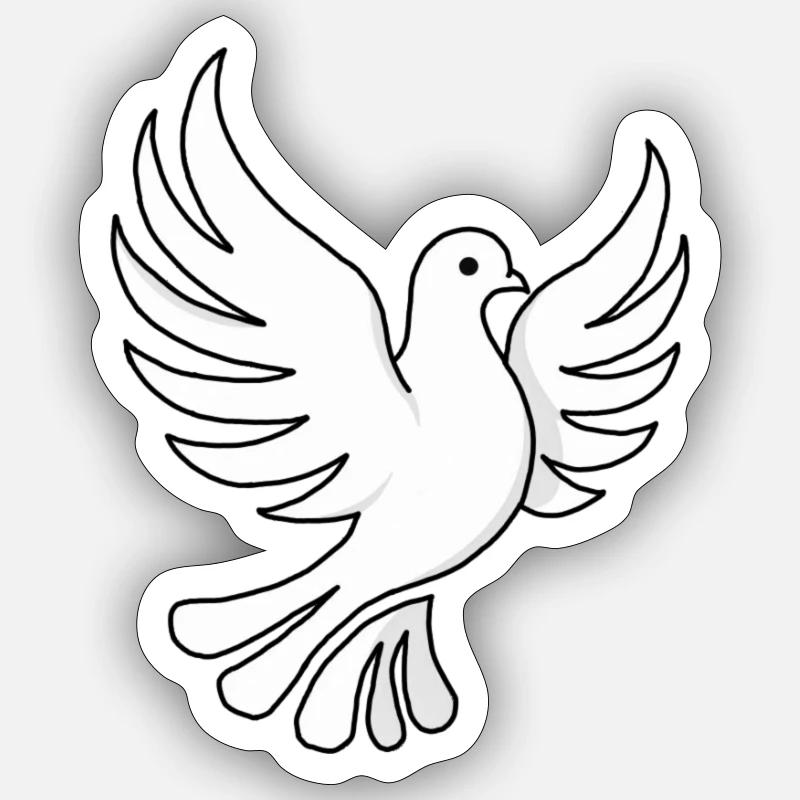 Conception simple en forme de pigeon - Sticker taille S (10 x 10 cm) - blanc mat