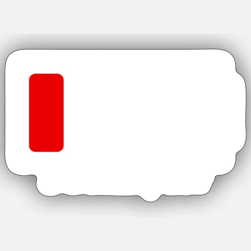 Batterie faible - Sticker taille S (10 x 10 cm) - blanc mat
