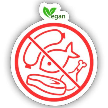 Droits des animaux végétaliens - Sticker taille S (10 x 10 cm) - blanc mat - Devant