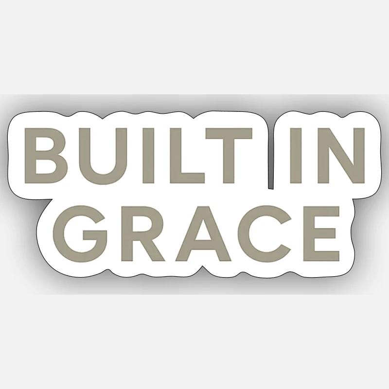 Typographie Grace intégrée - Sticker taille S (10 x 10 cm) - blanc mat